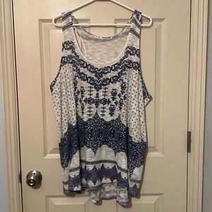 Blue and white tank top from Maurices *Never Worn* PLUS SIZE